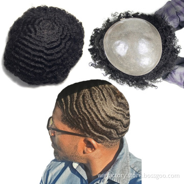 human hair toupee men super skin,high quality curly mens toupee on sale for black man,toupee for man human hair
